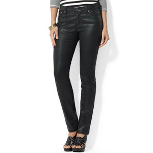 Lauren Jeans Co. Black, Coated, Skinny Jeans